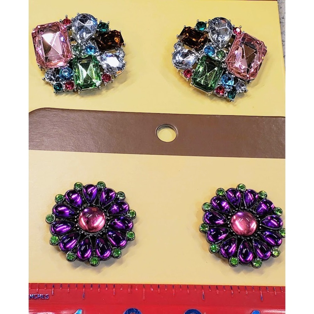 Lindsay Phillips‎ Interchangeable Snap On Shoe Charms Rhinestone Flower Crystal